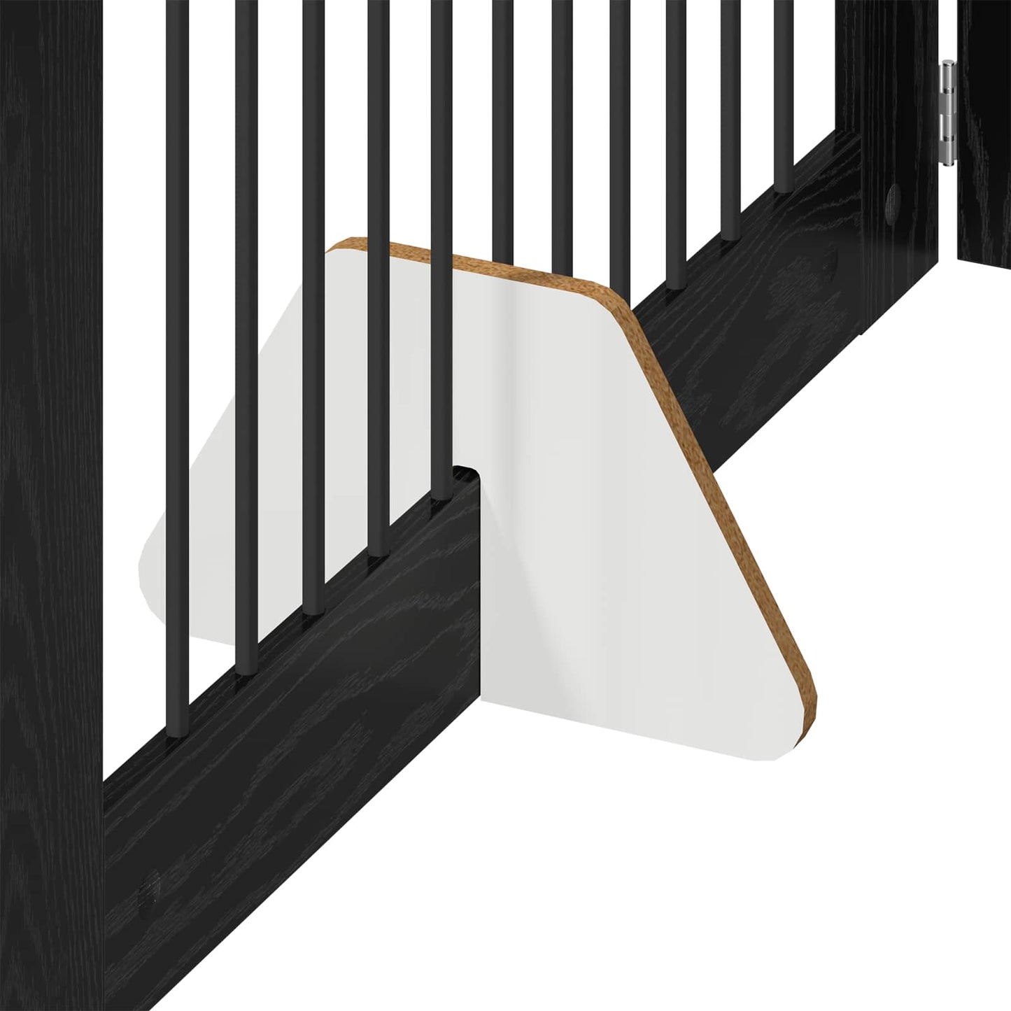 Foldable Dog Gate with Stands 4 pcs Black Oak 401 cm