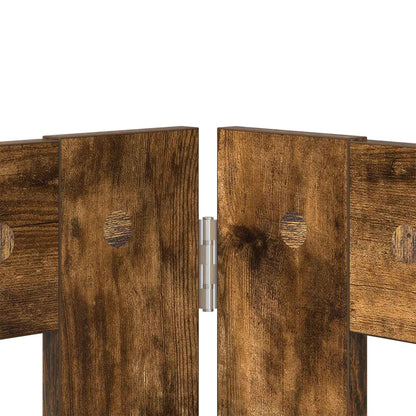 Foldable Dog Gate with Stands 4 pcs Smoked Oak 401 cm