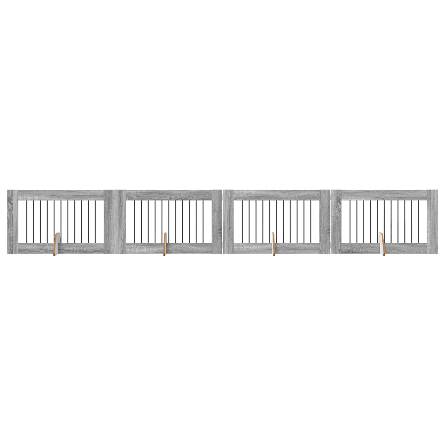 Foldable Dog Gate with Stands 4 pcs Grey Sonoma 401 cm