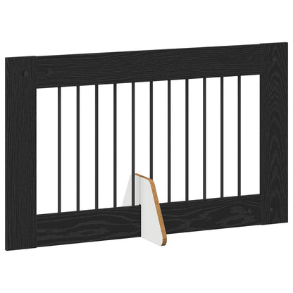 Foldable Dog Gate with Stands 6 pcs Black Oak 602 cm