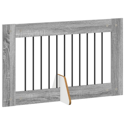 Foldable Dog Gate with Stands 6 pcs Grey Sonoma 602 cm