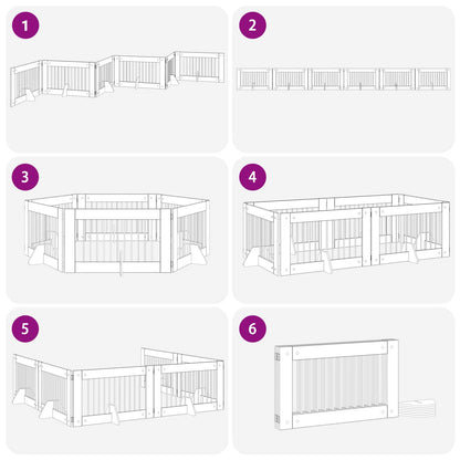 Foldable Dog Gate with Stands 6 pcs Grey Sonoma 602 cm