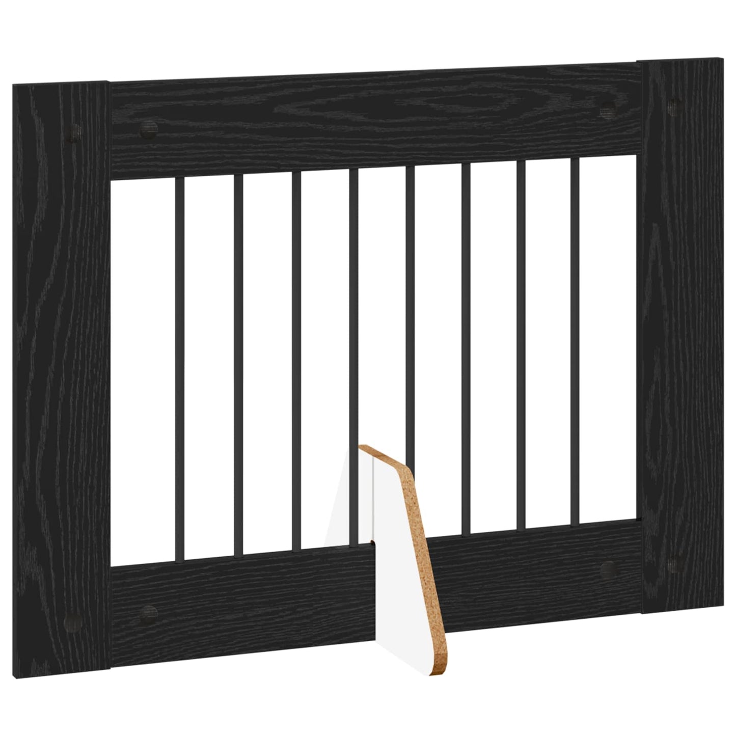 Foldable Dog Gate with Stands 2 pcs Black Oak 160.5 cm