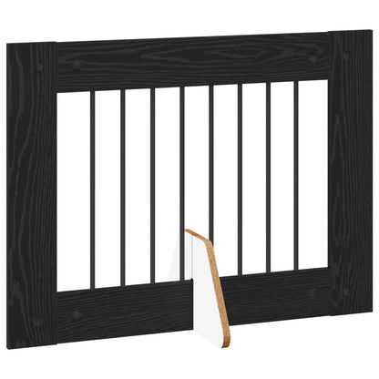 Foldable Dog Gate with Stands 2 pcs Black Oak 160.5 cm