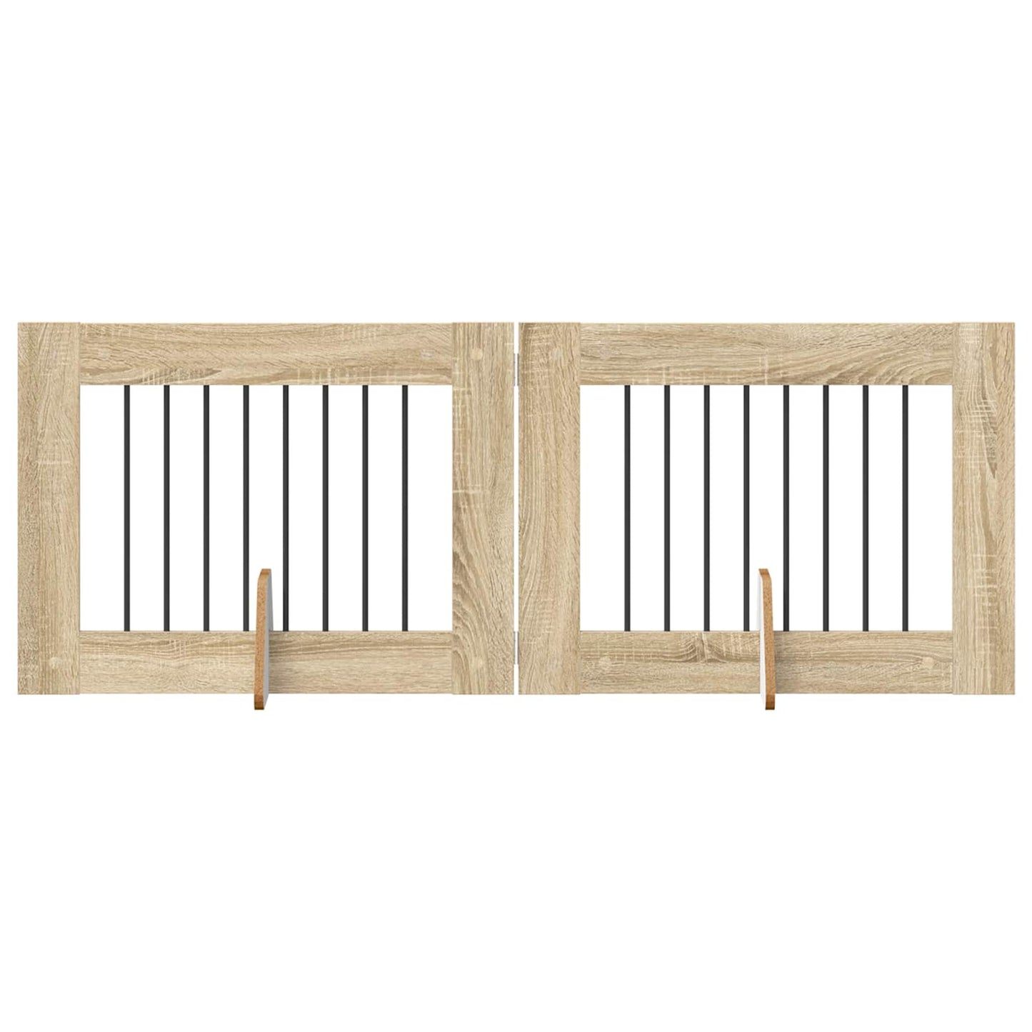 Foldable Dog Gate with Stands 2 pcs Sonoma Oak 160.5 cm