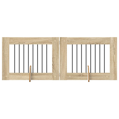 Foldable Dog Gate with Stands 2 pcs Sonoma Oak 160.5 cm