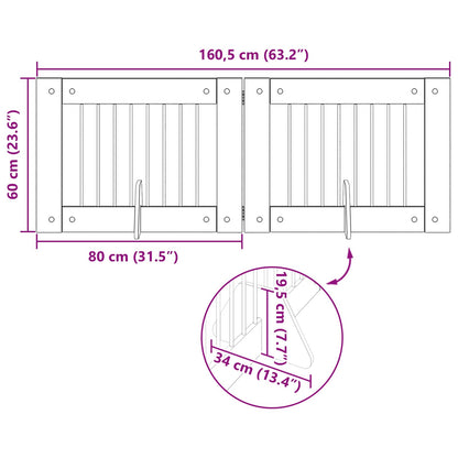 Foldable Dog Gate with Stands 2 pcs Sonoma Oak 160.5 cm