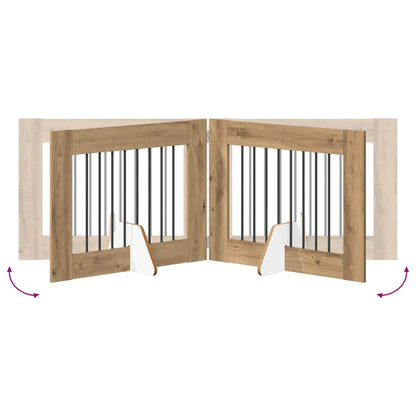 Foldable Dog Gate with Stands 2 pcs Artisan Oak 160.5 cm