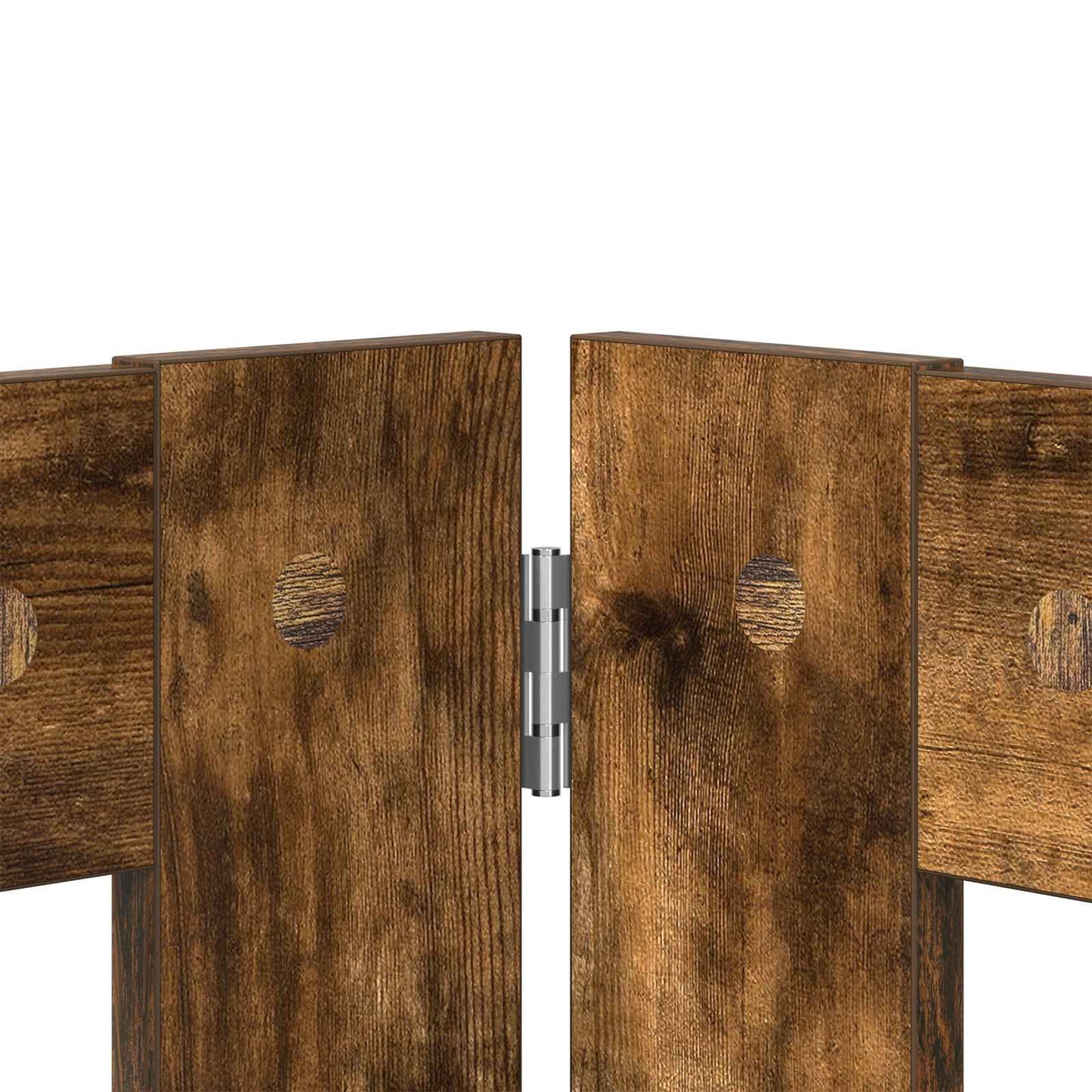 Foldable Dog Gate with Stands 4 pcs Smoked Oak 321 cm