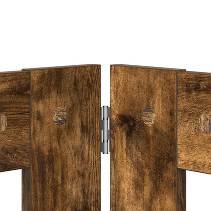 Foldable Dog Gate with Stands 4 pcs Smoked Oak 321 cm