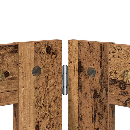 Foldable Dog Gate with Stands 4 pcs Old Wood 321 cm
