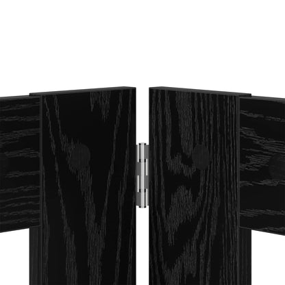 Foldable Dog Gate with Stands 6 pcs Black Oak 482 cm