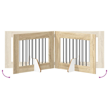 Foldable Dog Gate with Stands 6 pcs Sonoma Oak 482 cm