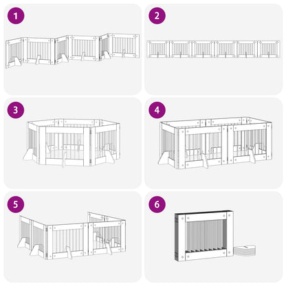 Foldable Dog Gate with Stands 6 pcs Artisan Oak 482 cm