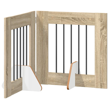 Foldable Dog Gate with Stands 2 pcs Sonoma Oak 120.5 cm