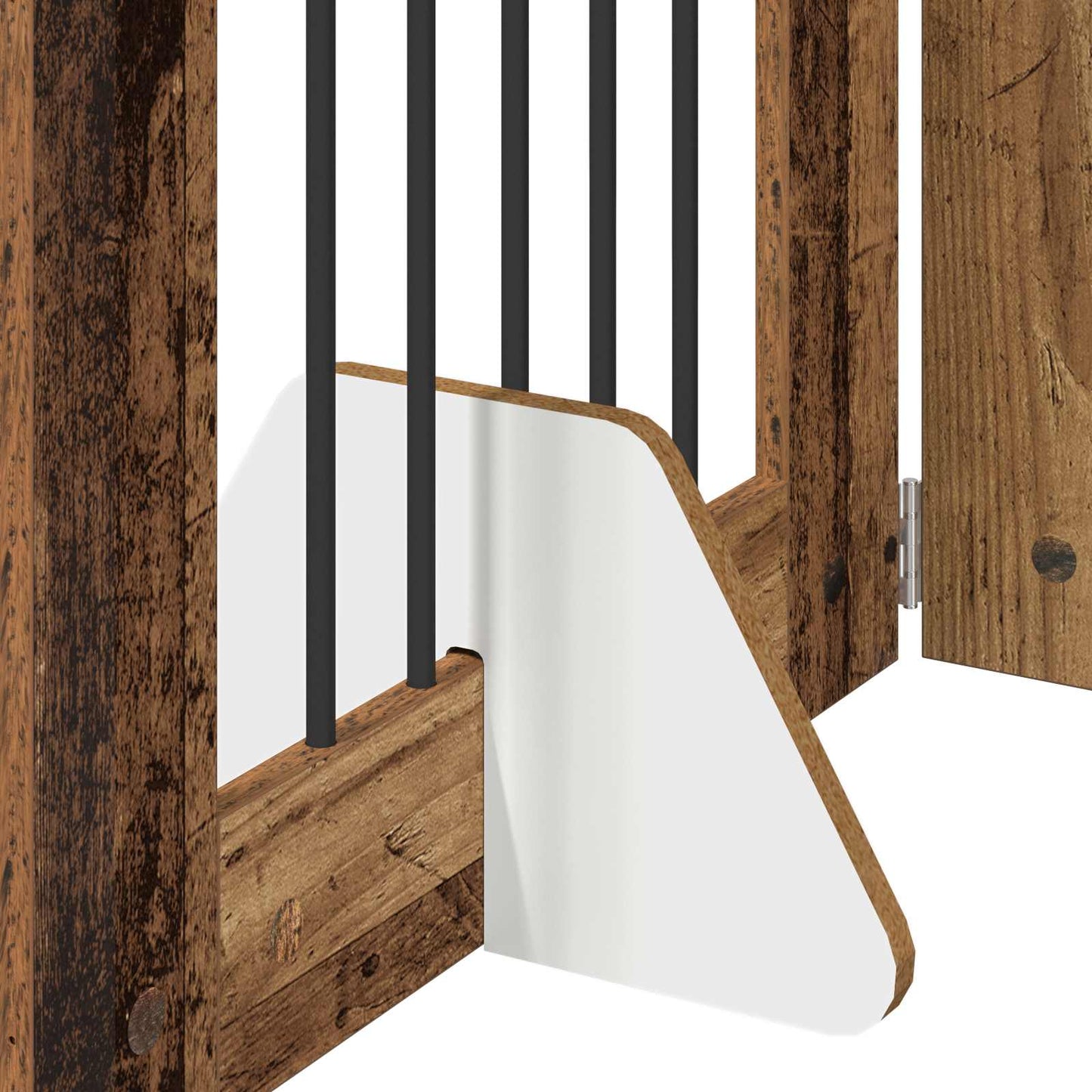 Foldable Dog Gate with Stands 2 pcs Old Wood 120.5 cm