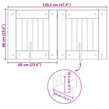 Foldable Dog Gate with Stands 2 pcs Old Wood 120.5 cm