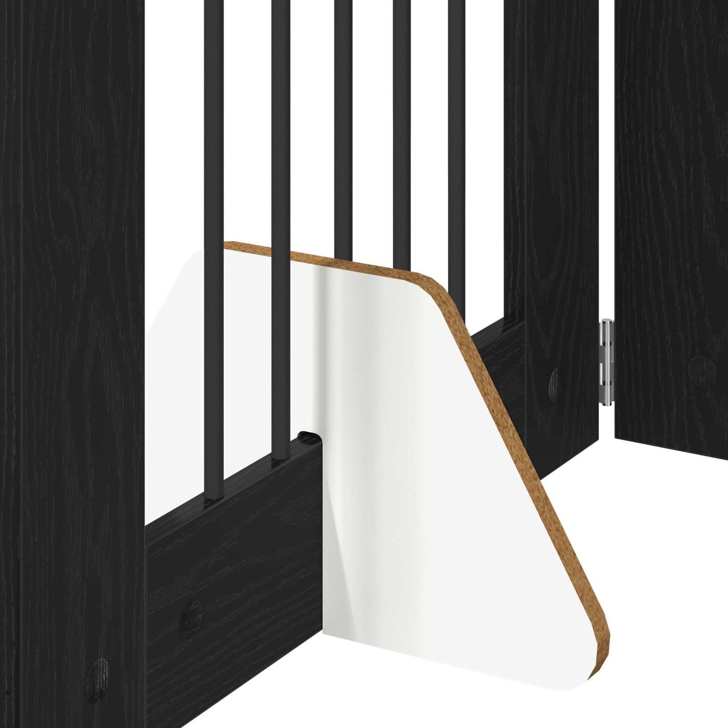 Foldable Dog Gate with Stands 4 pcs Black Oak 241 cm