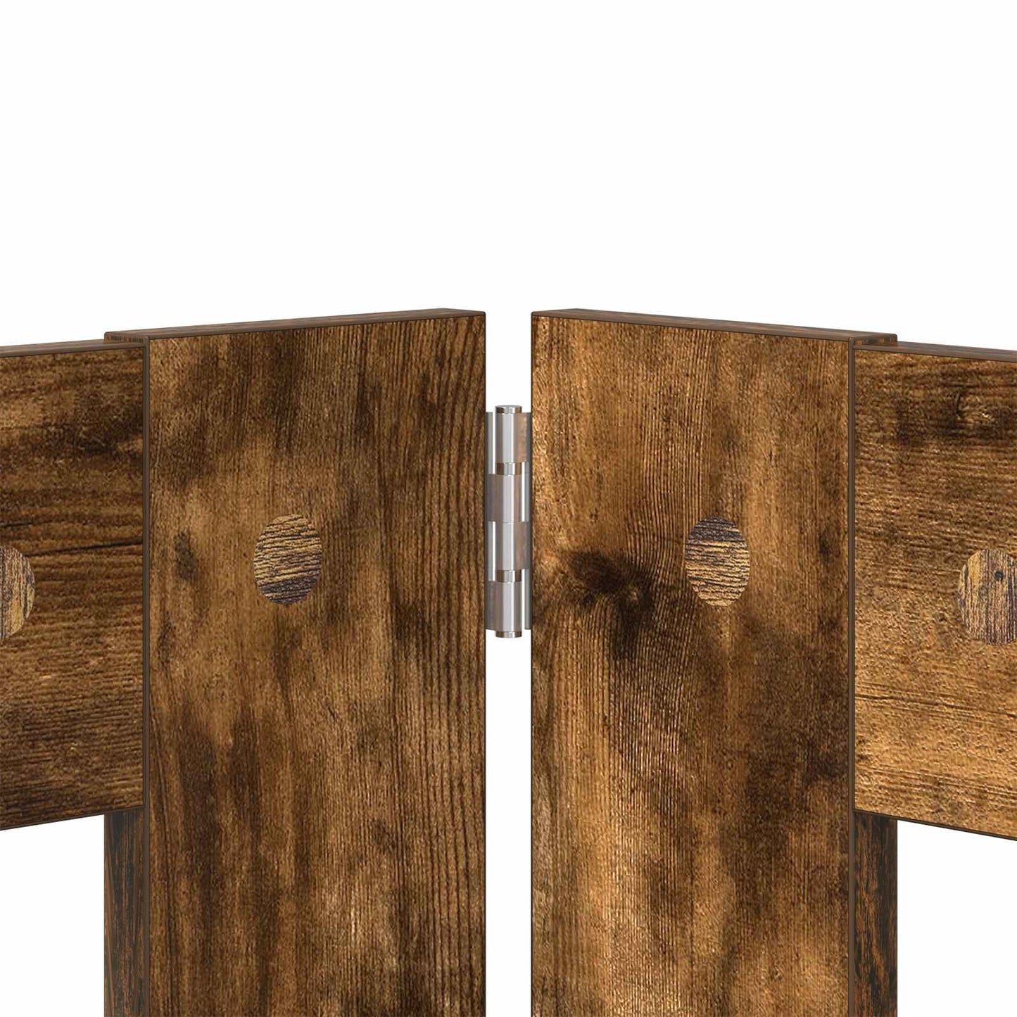 Foldable Dog Gate with Stands 4 pcs Smoked Oak 241 cm
