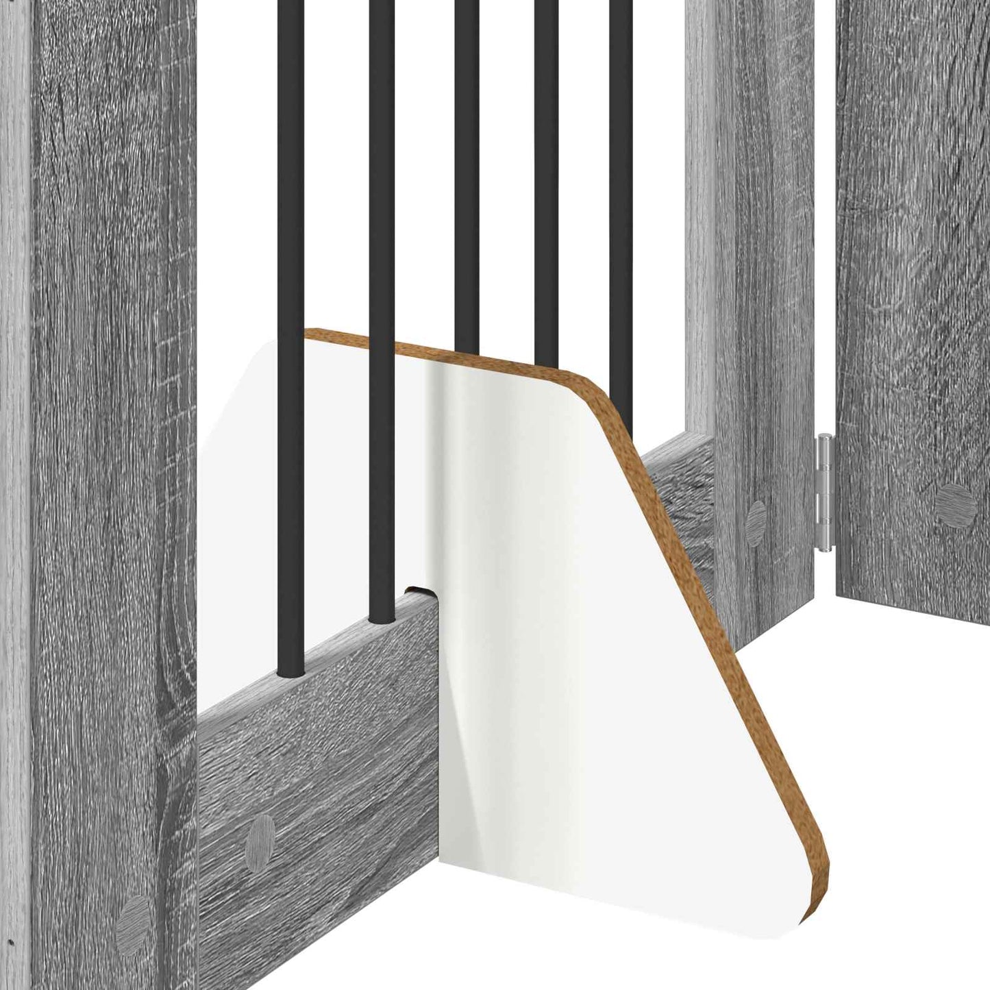 Foldable Dog Gate with Stands 4 pcs Grey Sonoma 241 cm