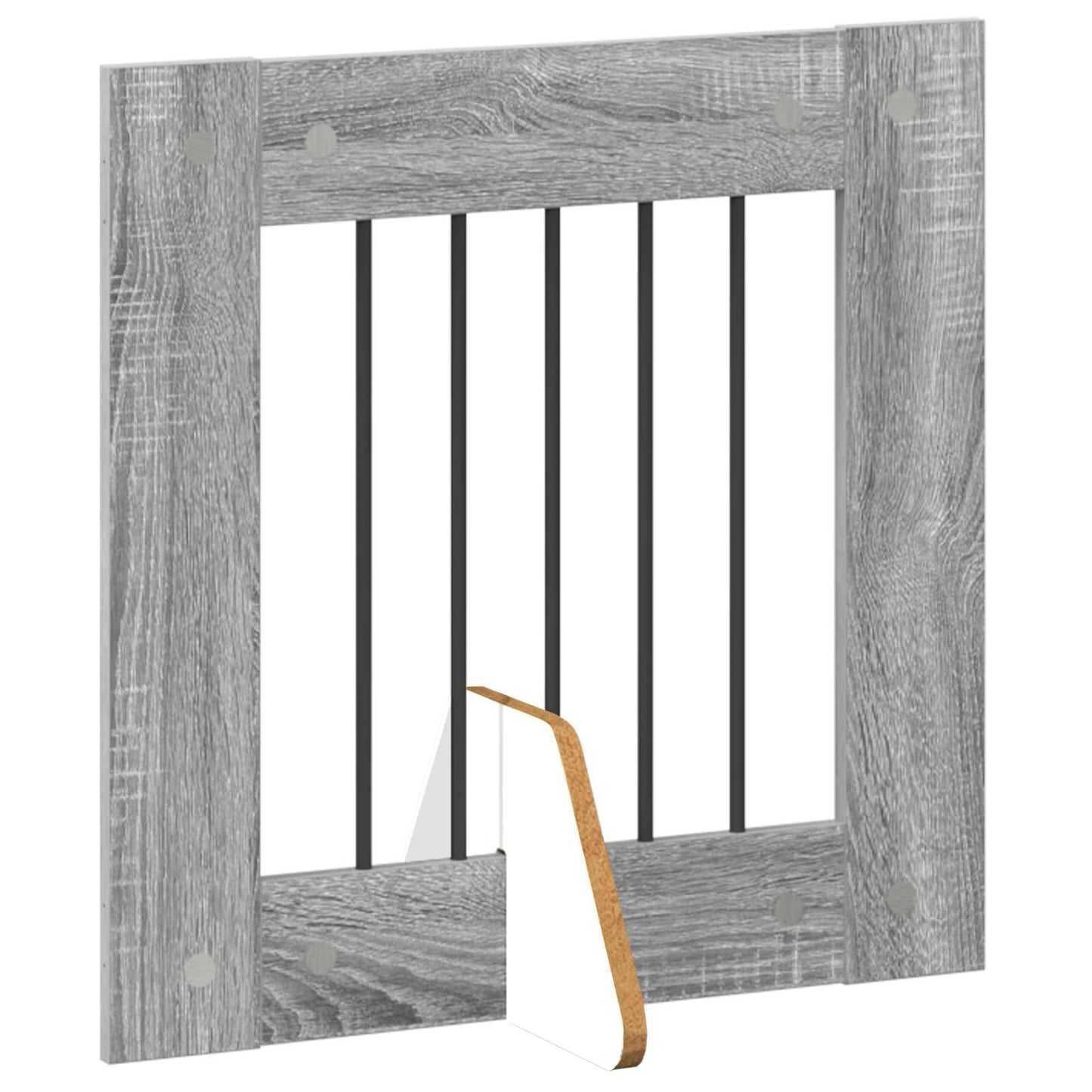 Foldable Dog Gate with Stands 4 pcs Grey Sonoma 241 cm