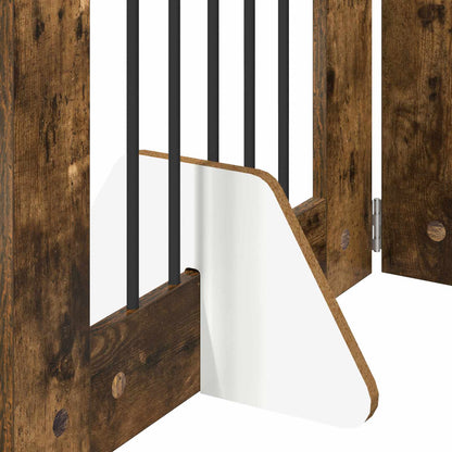 Foldable Dog Gate with Stands 6 pcs Smoked Oak 362 cm