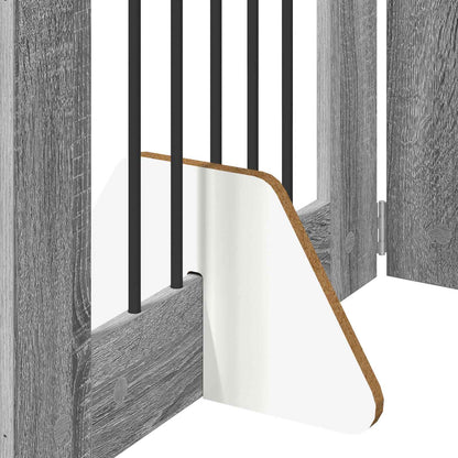Foldable Dog Gate with Stands 6 pcs Grey Sonoma 362 cm