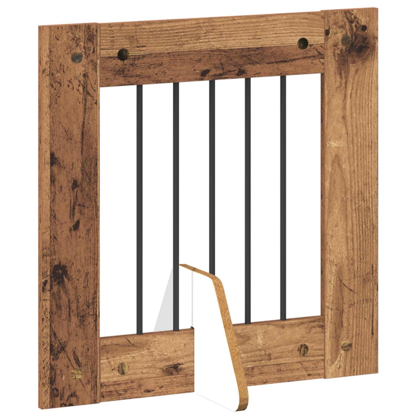 Foldable Dog Gate with Stands 6 pcs Old Wood 362 cm
