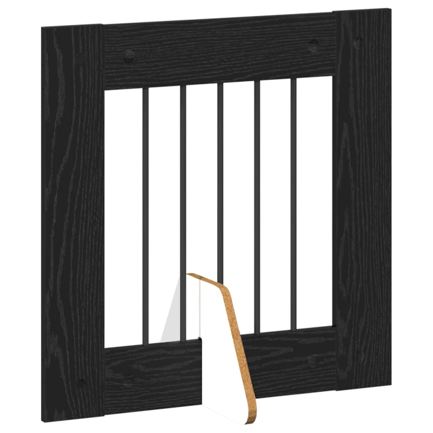 Foldable Dog Gate with Stands 8 pcs Black Oak 60 cm