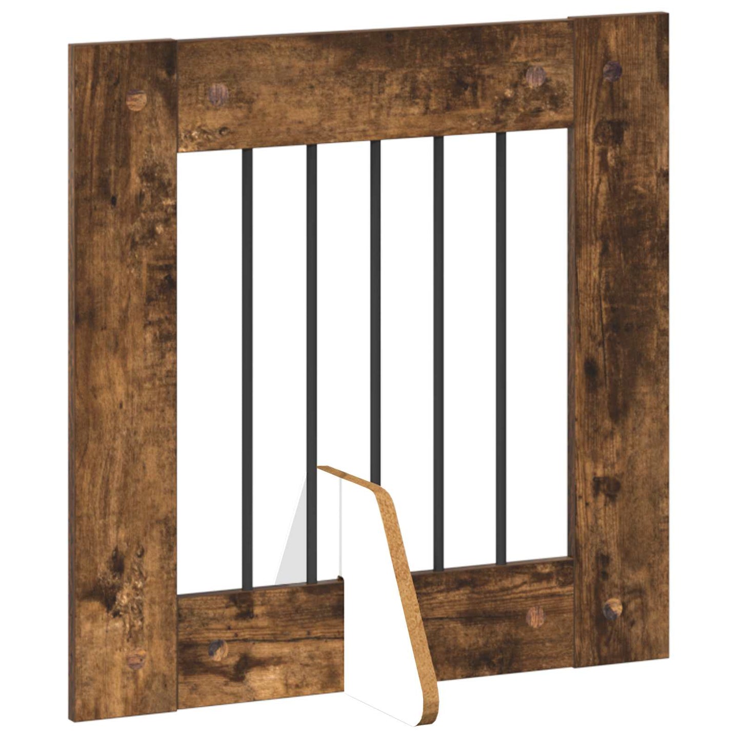 Foldable Dog Gate with Stands 8 pcs Smoked Oak 60 cm
