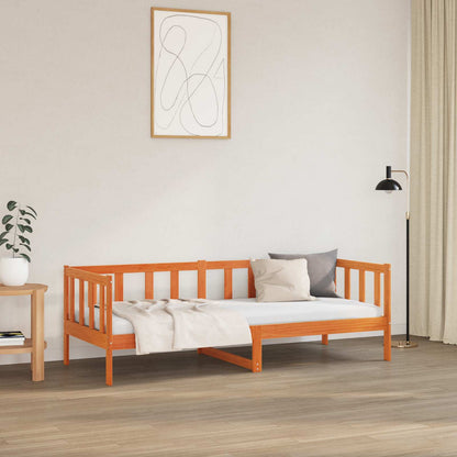 Bed Frame with Headboard Wax Brown 80 x 200 cm Solid Pine Wood