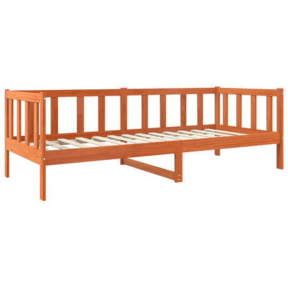 Bed Frame with Headboard Wax Brown 80 x 200 cm Solid Pine Wood