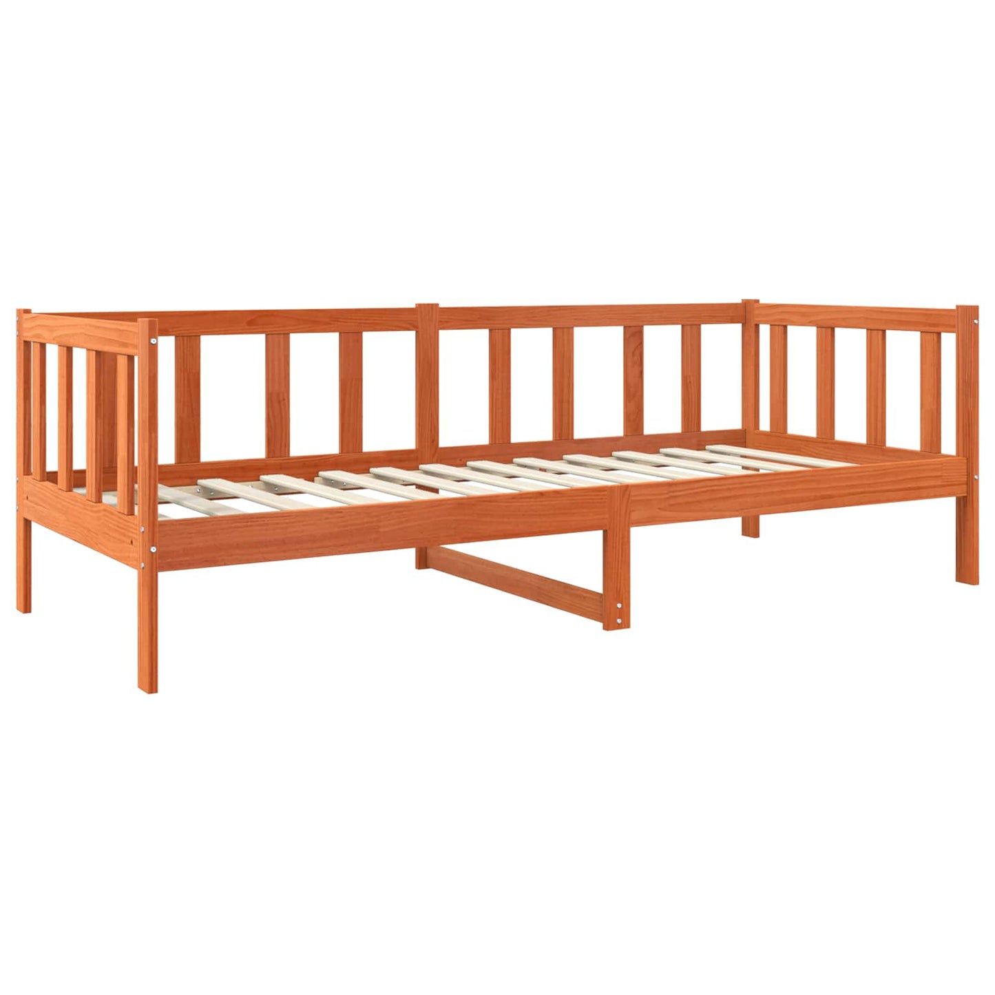 Bed Frame with Headboard Wax Brown 90 x 190 cm Solid Pine Wood