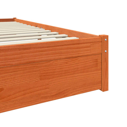 Bed Frame Wax Brown 160 x 200 cm Solid Pine Wood