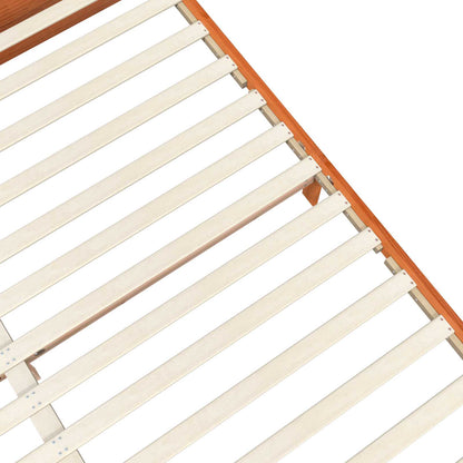 Bed Frame Wax Brown 160 x 200 cm Solid Pine Wood