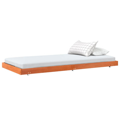 Bed Frame Wax Brown 90 x 190 cm Solid Pine Wood