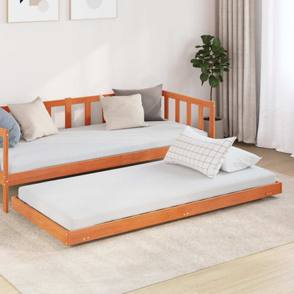 Bed Frame Wax Brown 70 x 190 cm Solid Pine Wood