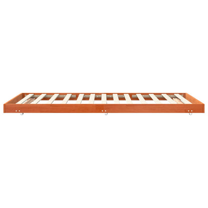 Bed Frame Wax Brown 70 x 190 cm Solid Pine Wood