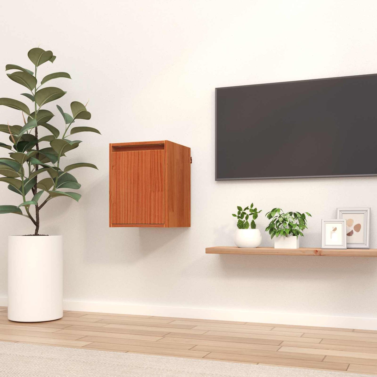 Wall Cabinet Wax Brown 30 x 30 x 40 cm Solid Pine Wood