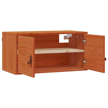 Wall Cabinet 2 pcs Wax Brown 80 x 30 x 30 cm Solid Pine Wood