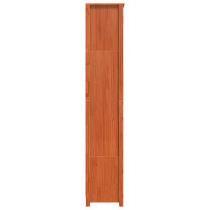 Book Cabinet Wax Brown 80 x 35 x 183 cm Solid Pine Wood