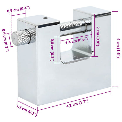 Padlock 6 pcs Silver Steel