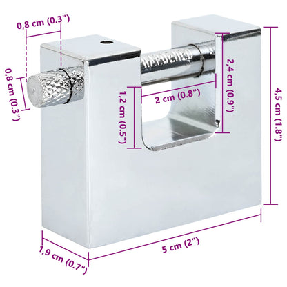 Padlock 2 pcs Silver Steel