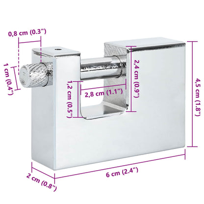 Padlock 2 pcs Silver Steel