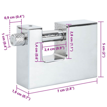 Padlock 6 pcs Silver Steel