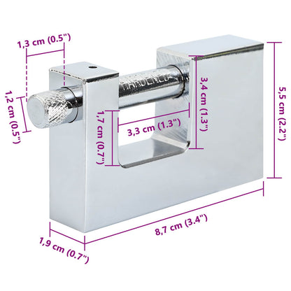 Padlock 6 pcs Silver Steel