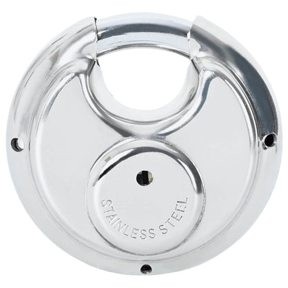 Discus Locks with Keys 2 pcs Silver 6 x 2.3 x 6 cm