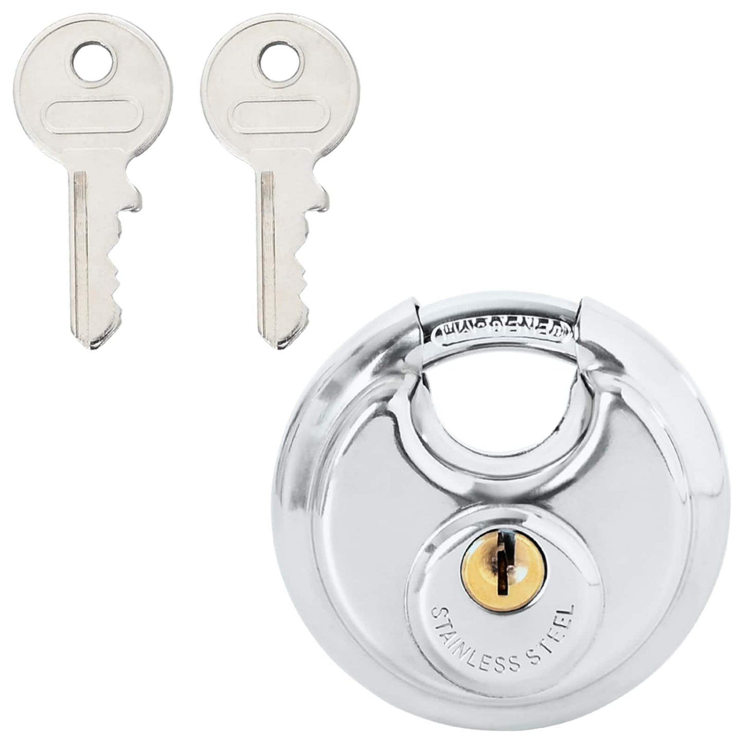 Discus Locks with Keys 2 pcs Silver 6 x 2.3 x 6 cm