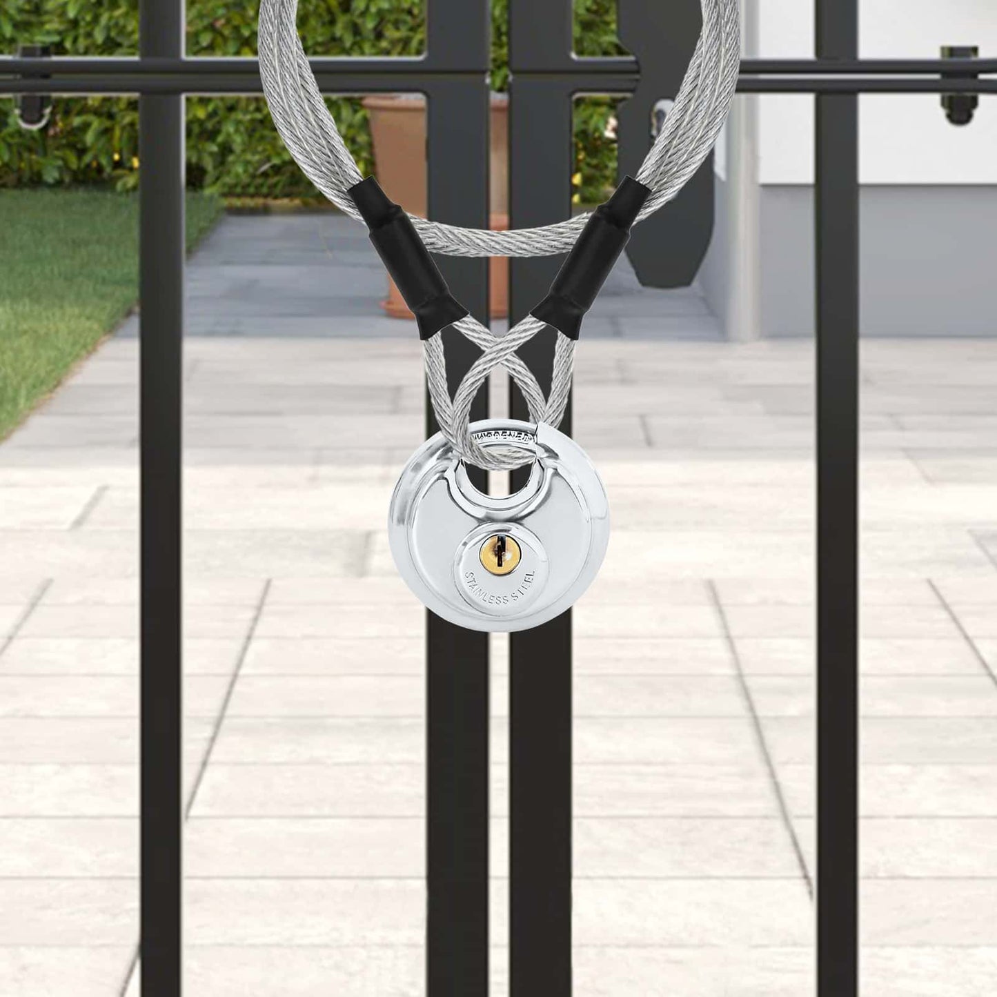 Discus Locks with Keys 2 pcs Silver 7 x 2.4 x 7 cm