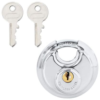 Discus Locks with Keys 12 pcs Silver 7 x 2.4 x 7 cm